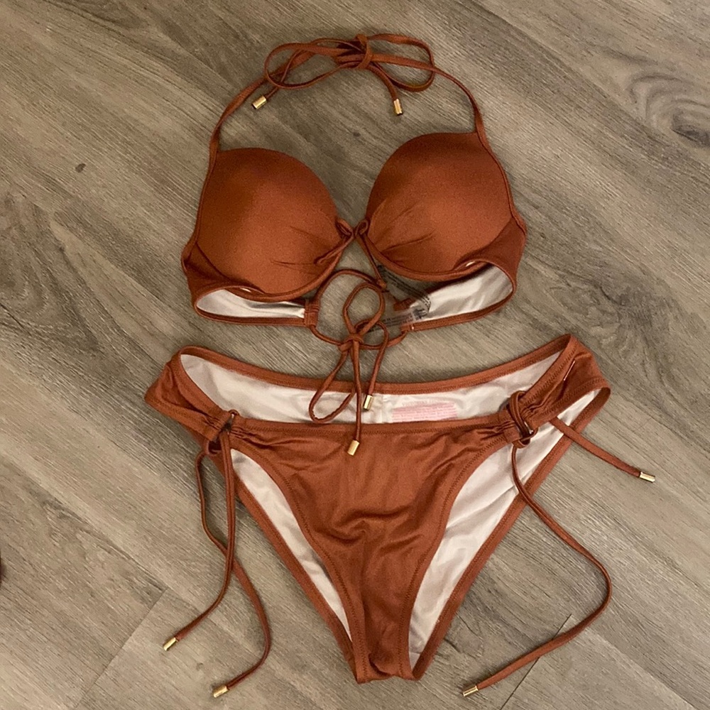 Victoria's Secret Rust Brown Tie Bikini Set
